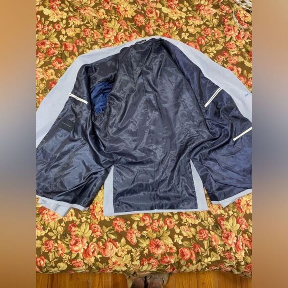 Tommy Hilfiger Light Blue Striped Blazer Sports Coat Mens Size 44 - Picture 9 of 10